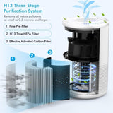 ZUN MOOKA Air Purifiers for Home Large Room up to 860ft², H13 True HEPA Air Filter Cleaner, Night 40792620