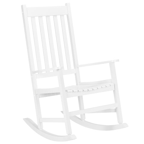 ZUN 68.5*86*115CM Square Wooden Rocking Chair White 67747455