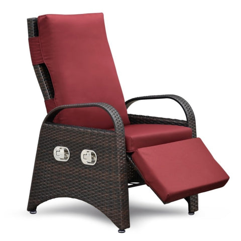 ZUN Outdoor Recliner Chair,2 Buckle Adjustment Mechanism Reclining Lounge Chair and Removable Soft W1889P177621