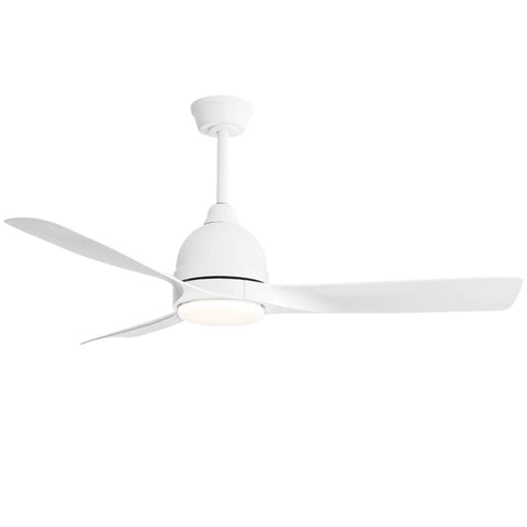 ZUN 54 Inch White ABS Ceiling Fan With 6 Speed Smart Remote Control Dimmable Reversible DC Motor For 36014381