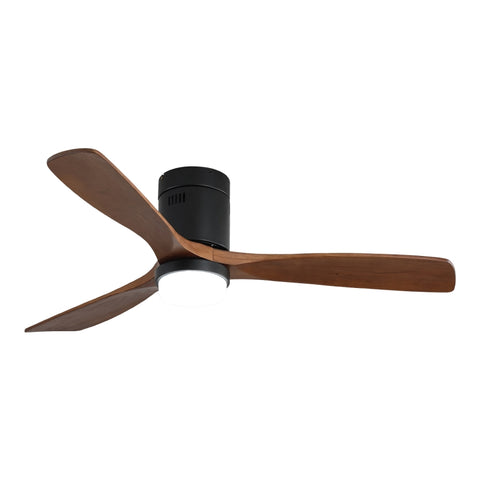 ZUN 52 Inch Wooden Ceiling Fan, With 18W Led Light 3 Solid Wood Blades, Remote Control Reversible DC 12390275