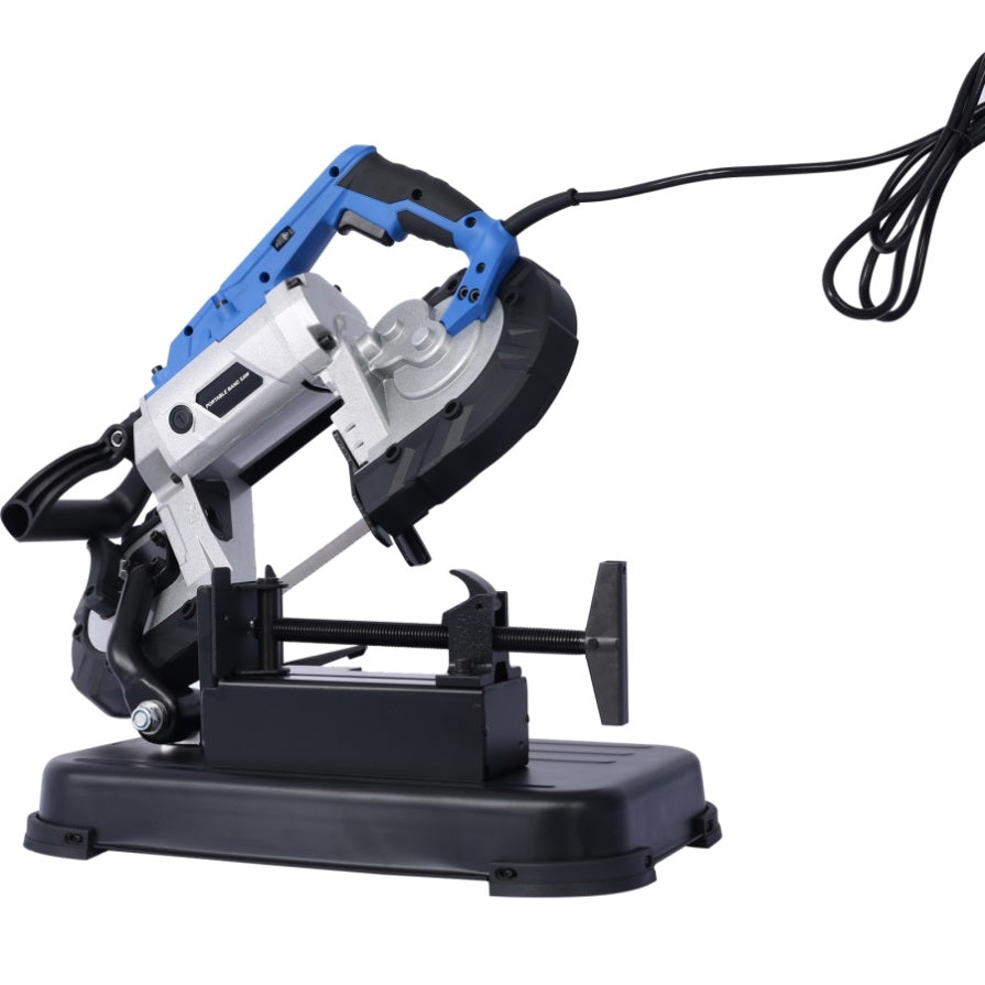 High-Performance Portable Band Saw with Removable Steel Base, 45°-90° Cutting, 10A 1100W Motor, 5-inch Depth Cut, main image 1