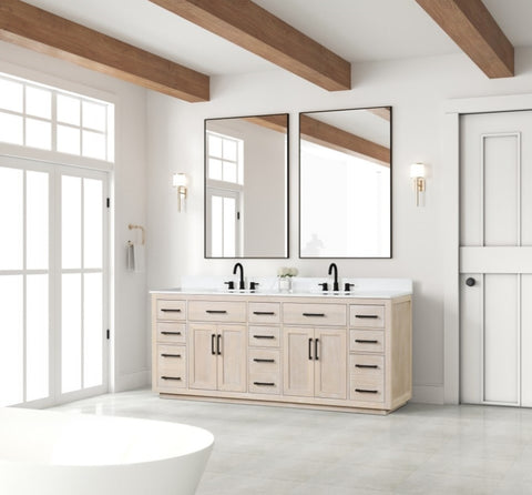 ZUN 84" Bathroom Vanity with Double Sink, Modern Bathroom Vanity Set with Soft-Close Cabinet and 9 W2316P151255