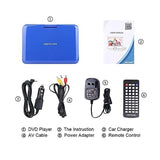 ZUN DBPOWER 12" Portable DVD Player with 5-Hour Rechargeable Battery, 10" Swivel Display Screen, with 03363864