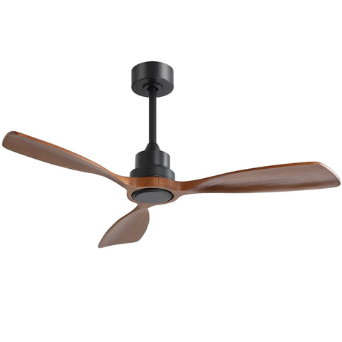 ZUN 48 Inch Ceiling Fan Without Light, 3 Solid Wood Blades Outdoor Ceiling Fan 6-speed Reversible DC W882P164175