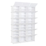 ZUN 12-Tier Portable 72 Pair Shoe Rack Organizer 36 Grids Tower Shelf Storage Cabinet Stand Expandable 00409728