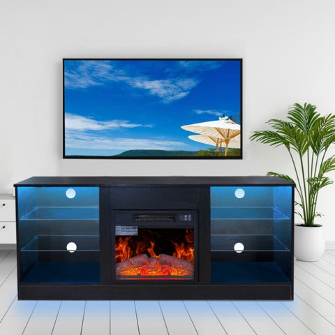 ZUN Fireplace TV Stand With 18 Inch Electric Fireplace Heater,Modern Entertainment Center for TVs up to W1625P152178
