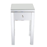 ZUN Modern and Contemporary Small 1 Drawer Mirrored Nightstand Bedside Table 38982050