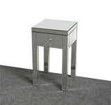 ZUN Modern and Contemporary Small 1 Drawer Mirrored Nightstand Bedside Table 38982050