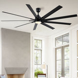 ZUN 84 In Super Large Black Ceiling Fan with Remote Control W1367104017