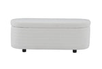 ZUN Multi-functional storage teddy fleece material sofa bench-White teddy fleece 12772906