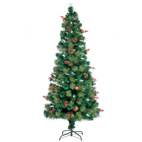 ZUN 7.5ft Pre-Lit Fiber Optical Christmas Tree with Colorful Lights and 300 Branch Tips 04168930