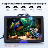 ZUN DBPOWER 17.9" Portable DVD Player with 15.6" Large HD Swivel Screen, 6 Hour Rechargeable Battery, 37319017