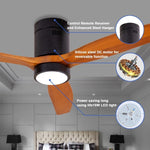 ZUN 52 Inch Solid Wood Ceiling Fans with Lights W1891134116