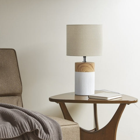 ZUN Textured Ceramic Table Lamp B03594979