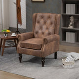 COOLMORE Wood Frame Armchair, Modern Accent Chair Lounge Chair with Sturdy Wood Legs for Living Room W395109982