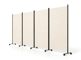 4 Panel Folding Rolling Room Divider with Lockable Universal Wheels, Non-See-Through Polyester 70695982