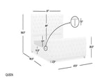 Brooklyn Queen Tufted Panel Bed Headboard and Footboard Set, Antique White Polyester B2719P238196