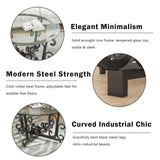 3-Piece Coffee Table Set, Tempered Glass Surface with Sturdy Metal Frame - Modern Living Room Sets T2398P354182