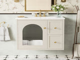 24" Bathroom Vanity Set Wall Mounted for Small Space, Bathroom Cabinet with Ceramic Sink, 2 Drawers N710P286704Y