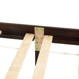 Queen Pine wooden Bed with Rattan Headboard and Footboard, with Central Enhanced Bed Platform W504P266746