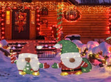 Set of 2 Lighted Gnome and Candy Cane Christmas Decorations, Pre-lit 2D Holiday Decor with 80 Warm 54892620