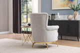 Zoe Modern style Chair made with wood and Gold accents in Gray G150109330