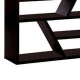 ZUN Gorgeous Contemporary Espresso Finish 1pc Display Shelf Solid wood Storage Books Zig-Zag Shelf B011P200244