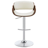 Ecru and Chrome Adjustable Bar Stool B062P153493