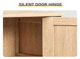 Natural wood finish, melamine-faced MDF, 23.6*11.81*31.5in, double-door bathroom tall cabinet 25744577