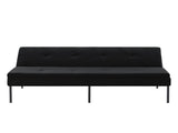 Black 3-Seater Futon Sofa Bed, Twin Folding Sleeper Sofa, Sturdy Metal Frame, Skin-Friendly B347P507913