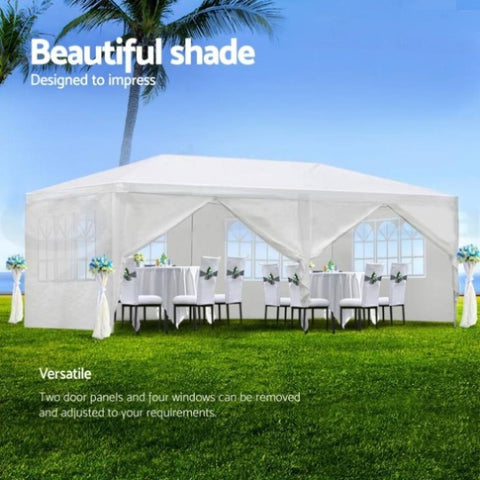 ZUN 10x20' Wedding Party Canopy Tent Outdoor Gazebo with 6 Removable Sidewalls W1205P153097