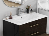 30-Inch White Ceramic Bathroom Sink, Fits 30-Inch Vanity,Pre-Drilled Faucet Hole,Modern Minimalist W3151P360951