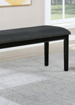 ZUN Black Bench Dining Room Upholstered Seat Gray Fabric Bench Simple Modern design B011P246313