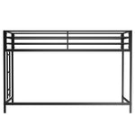 ZUN Adam sturdy junior twin loft bunk black for kids with easy climbing ladder, space saving B083P168426