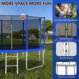 ZUN 12FT Trampoline for Kids & Adults with Basketball Hoop and Ball ,Recreational Trampolines with K1163139544