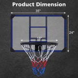 Wall-mounted basketball hoop, 35 x 24 inches shatterproof back, folding hoop, durable hoop and W1408P272360