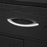 MDF With Triamine Double Doors And Five Drawers Bathroom Cabinet Black 42835201