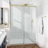 60*76" Fixed & Sliding Shower Door, Square Tube Hardware, Clear Glass Shower Door, 3/8 SGCC 91359712