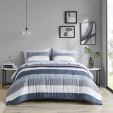 ZUN Queen Stripe Comforter Set with Bed Sheets B03599094