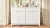 Modern Wave-Pattern Sideboard Cabinet with 2 Drawers and 4 Doors, 3-Level Adjustable Shelves, N711P269068K