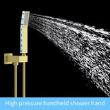 ZUN Shower System Shower Faucet Combo Set Wall Mounted with 12" Rainfall Shower Head and handheld shower T3177P269151