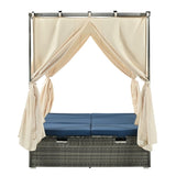 ZUN Adjustable Sun Bed With Curtain,High Comfort,With 3 Colors 27294957
