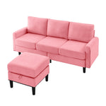 ZUN Upholstered Sectional Sofa Couch, L Shaped Couch With Storage Reversible Ottoman Bench 3 Seater for W1191126336