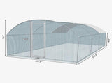 19.7x9.8x6.5ft Large Metal Chicken Coop with Run, Walk-in Poultry Cage with Waterproof Cover & Arc 16128601