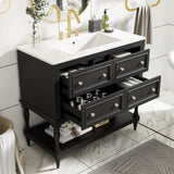 36" Bathroom Vanity Cabinet Sink Combo Set, Undermount Ceramic Sink, Free Standing Vanity Set N710P250654B