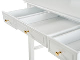 Compact Makeup Vanity Table with Reversible Mirror, Dressing Table Set with Stool, Space-Saving N844P288535A