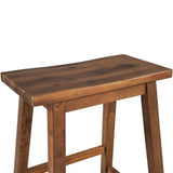 Farmhouse Rustic 2-piece Counter Height Wood Kitchen Dining Stools for Small Places, Walnut 33473961