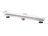 30 Inch Linear Shower Drain with Removable Square Patterned Grate, 304 Stainless Steel with Hair 80811951