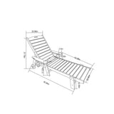 Lounge Chair Outdoor with Wood Texture, Oversized Chaise Chair with 5 Positions, HDPE, Patio W2103P254599